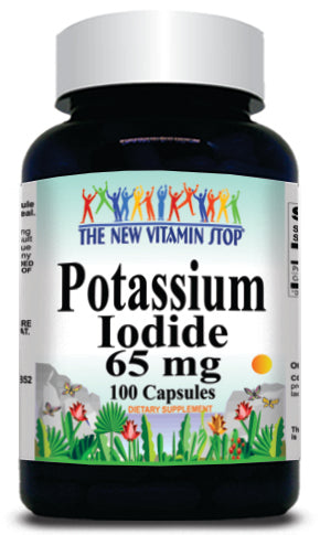 BUY 1 GET 2 FREE Potassium Iodide 65mg 100 or 200 Capsules