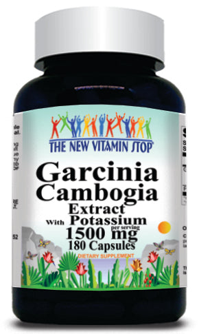 BUY 1 GET 2 FREE Garcinia Cambogia Extract 1500mg W/Potassium 180 Capsules
