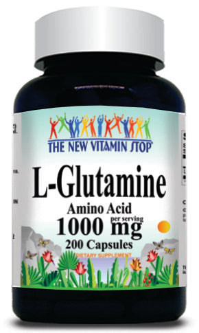50% off Price L-Glutamine Free Form 1000mg 200 Capsules 1 or 3 Bottle Price