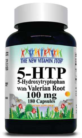 50% off Price 5-HTP 100mg with Valerian Root 180 Capsules 1 or 3 Bottle Price