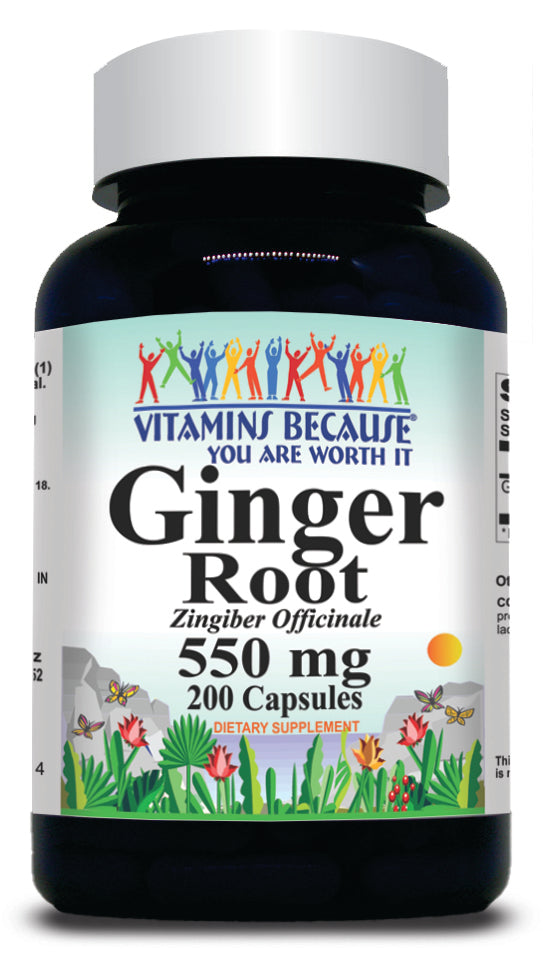 BUY 1 GET 2 FREE Ginger Root 550mg 200 Capsules