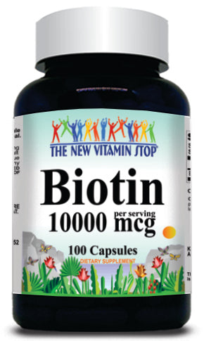 BUY 1 GET 2 FREE Biotin 10000mcg 100 or 200 Capsules
