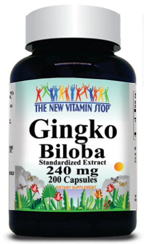 BUY 1 GET 2 FREE Ginkgo Biloba Standardized Extract 240mg 200 Capsules