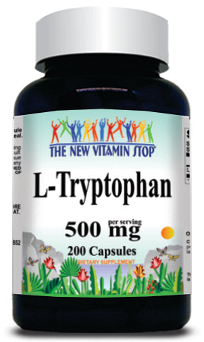 BUY 1 GET 2 FREE L-Tryptophan 500mg 200 Capsules