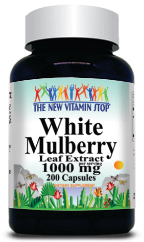 BUY 1 GET 2 FREE White Mulberry Leaf Extract 1000mg 200 Capsules