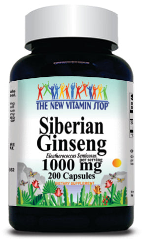 50% off Price Siberian Ginseng 1000mg 200 Capsules 1 or 3 Bottle Price