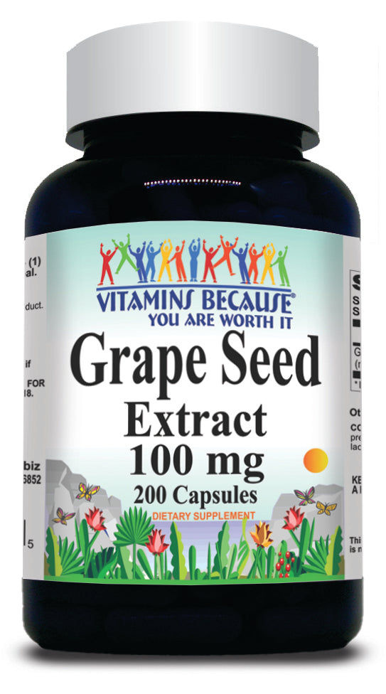 BUY 1 GET 2 FREE Grapeseed Extract 100mg 100 or 200 Capsules