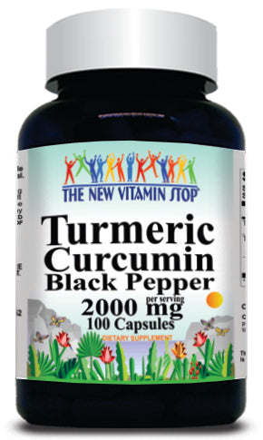 BUY 1 GET 2 FREE Turmeric Curcumin Black Pepper 2000mg 100caps or 200caps