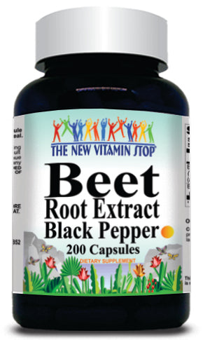 50% off Price Beet Root Extract Black Pepper Equivalent 3000mg 200caps 1 or 3 Bottle Price