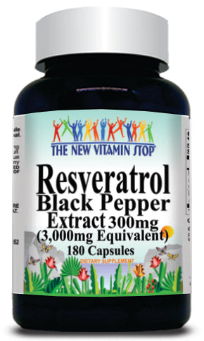 BUY 1 GET 2 FREE Resveratrol Extract Black Pepper Equivalent 3000mg 180 Capsules