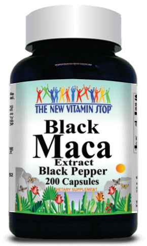 BUY 1 GET 2 FREE Black Maca Extract Black Pepper Equivalent 1600mg 200 Capsules
