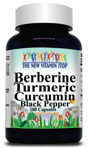 50% off Price Berberine Turmeric Curcumin Black Pepper 180 Capsules 1 or 3 Bottle Price