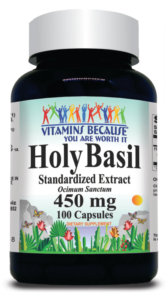 BUY 1 GET 2 FREEHoly Basil Standardized Extract 450mg 100 or 200 Capsules