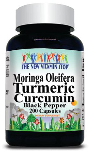 BUY 1 GET 2 FREE Moringa Oleifera Turmeric Curcumin Black Pepper  200caps