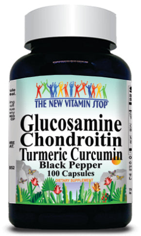 50% off Price Glucosamine Chondroitin Turmeric Curcumin Black Pepper 100caps or 200caps 1 or 3 Bottle Price