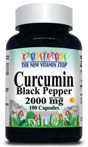 BUY 1 GET 2 FREE Curcumin Black Pepper 2000mg 100 or 200 Capsules