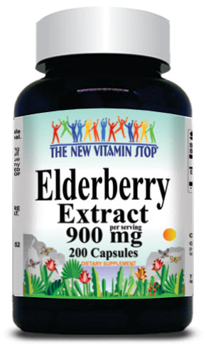 BUY 1 GET 2 FREE Elderberry Extract 900mg 200 Capsules
