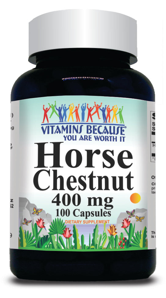 BUY 1 GET 2 FREE Horse Chestnut 400mg  100 or 200 Capsules