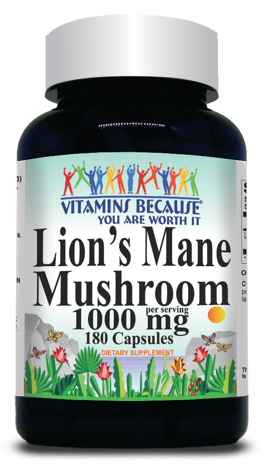 BUY 1 GET 2 FREE Price Lion's Mane Mushroom 1000mg 90 or 180 Capsules