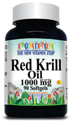 50% off Price Red Krill Oil 1000mg 90 or 180 Softgels 1 or 3 Bottle Price