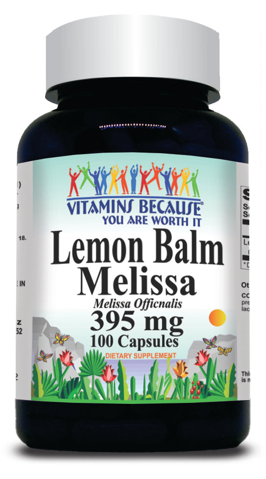 BUY 1 GET 2 FREE Lemon Balm (Melissa) 395mg 100 Capsules