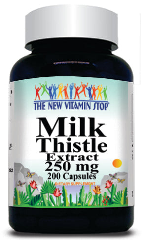 BUY 1 GET 2 FREE Milk Thistle Extract 250mg 200 Capsules