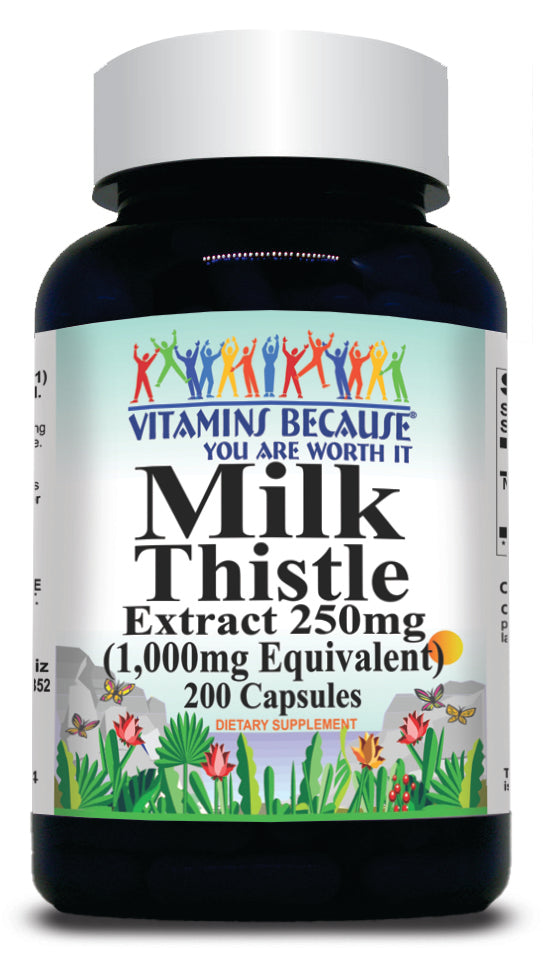 BUY 1 GET 2 FREE Milk Thistle (Silymarin) Extract  Equivalent 1000mg 100 or 200 Capsules