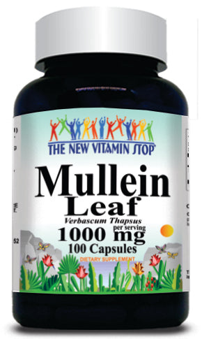 BUY 1 GET 2 FREE Mullein Leaf 1000mg 100 or 200 Capsules