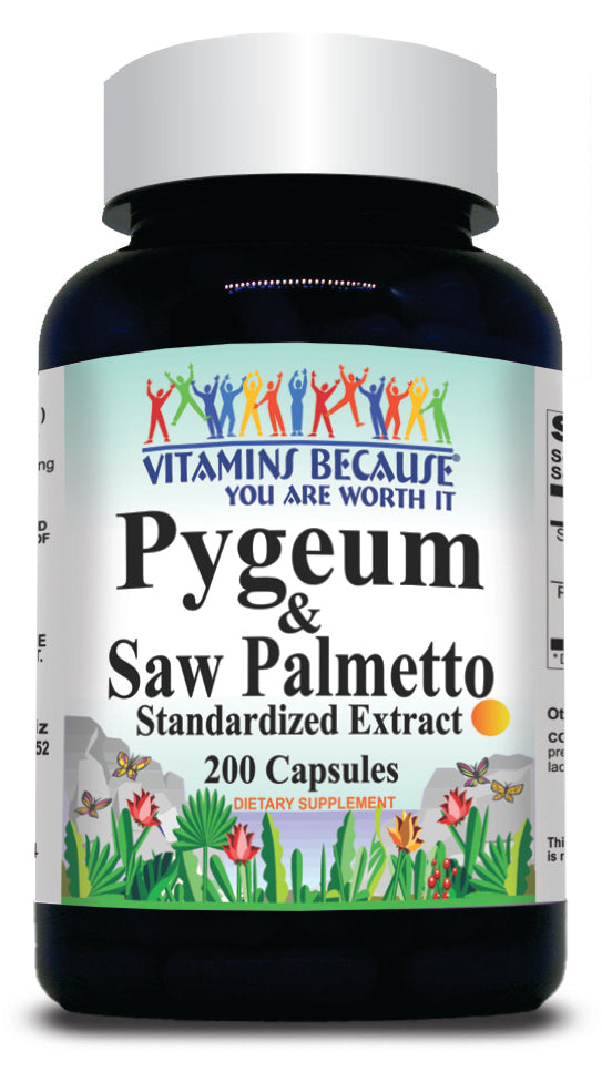 BUY 1 GET 2 FREE Pygeum and Saw Palmetto Standardized Extract 200 Capsules
