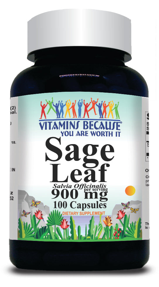 BUY 1 GET 2 FREE Sage Leaf 900mg 100 Capsules