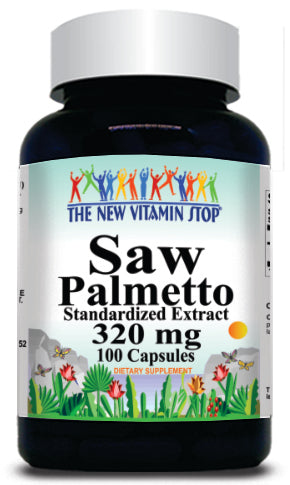 BUY 1 GET 2 FREE Saw Palmetto Standardized Extract 320mg 100 or 200 Capsules
