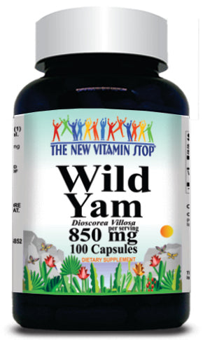 50% off Price Wild Yam Root 850mg 100 Capsules 1 or 3 Bottle Price