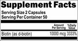 50% off Price Biotin 10000mcg 100 or 200 Capsules 1 or 3 Bottle Price