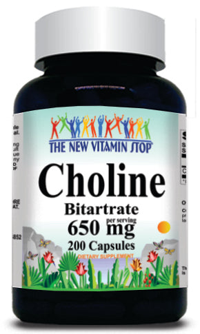 50% off Price Choline Bitartrate 650mg 200 Capsules 1 or 3 Bottle Price