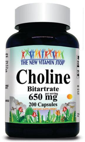 BUY 1 GET 2 FREE Choline Bitartrate 650mg 200 Capsules