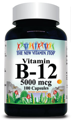 BUY 1 GET 2 FREE B-12 Vitamins 5000mcg 100 or 200 Capsules