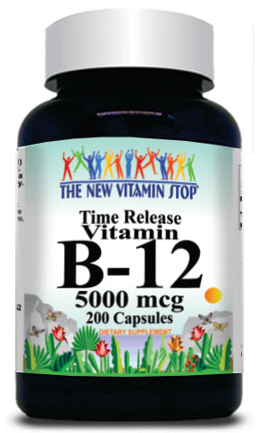 50% off Price B-12 Vitamins 5000mcg Time Release 200 Capsules 1 or 3 Bottle Price
