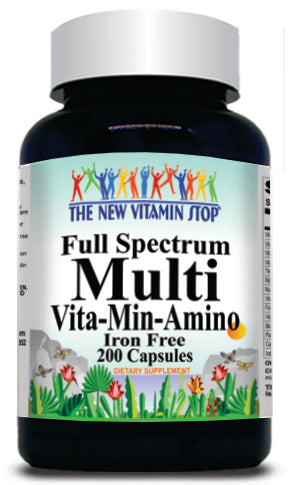 BUY 1 GET 2 FREE Full Spectrum Multi-Vita-Min-Amino Iron Free 200 Capsules