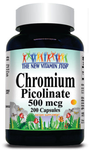 BUY 1 GET 2 FREE Chromium Picolinate 500mcg 200 Capsules