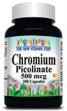 50% off Price Chromium Picolinate 500mcg 200 Capsules 1 or 3 Bottle Price