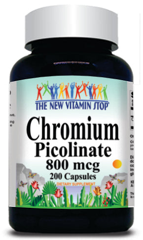 50% off Price Chromium Picolinate 800mcg 200 Capsules 1 or 3 Bottle Price