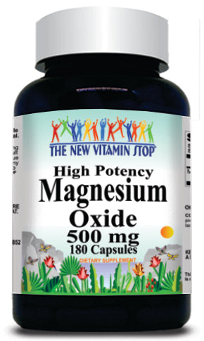 BUY 1 GET 2 FREE Magnesium Oxide High Potency 500mg 180 Capsules