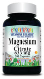 BUY 1 GET 2 FREE Magnesium Citrate 833mg 100 or 200 Capsules