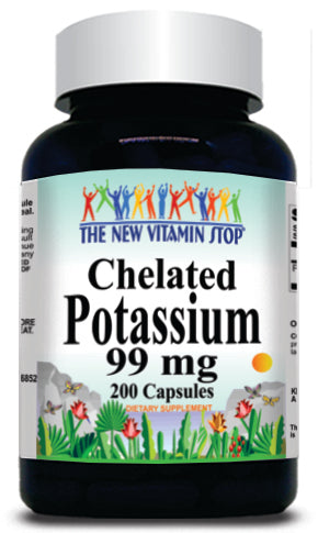50% off Price Chelated Potassium 99mg 200 Capsules 1 or 3 Bottle Price
