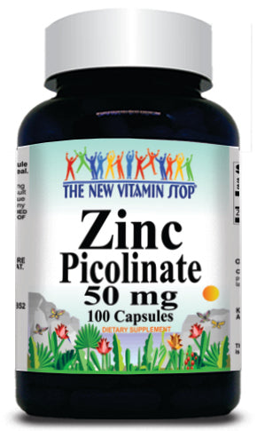 BUY 1 GET 2 FREE Zinc Picolinate 50mg 100 or 200 Capsules