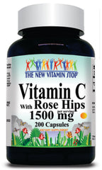 50% off Price Vitamin C with Rosehips 1500mg 200 Capsules 1 or 3 Bottle Price