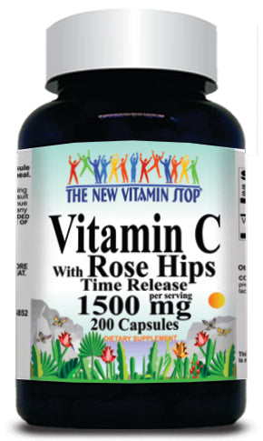 BUY 1 GET 2 Vitamin C with Rosehips Time Release 1500mg 200 Capsules