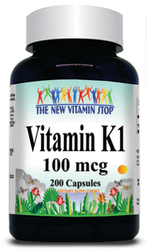 50% off Price Vitamin K 100mcg 200caps 1 or 3 Bottle Price