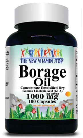 BUY 1 GET 2 FREE Borage Oil Concentrate Emulsified Dry 1000mg 200 Capsules
