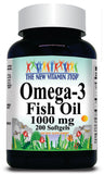 50% off Price Omega 3 Fish Oil 1000mg 200 Softgels 1 or 3 Bottle Price